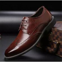 (Brown, UK 9 / EUR44) Mens Fashion Brogues Smart Formal Office Casual Lace Up Oxford Brogue Shoes Size