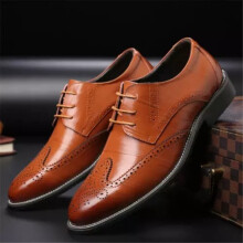 (Yellow, UK 13 / EUR48) Mens Fashion Brogues Smart Formal Office Casual Lace Up Oxford Brogue Shoes Size
