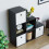 Vida Designs (Black, White) Durham 6 Cube Staircase Shelf 3 Basket Drawers 4