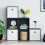 Vida Designs (Black, White) Durham 6 Cube Staircase Shelf 3 Basket Drawers 7