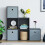 Vida Designs (Black, Grey) Durham 6 Cube Staircase Shelf 3 Basket Drawers 4