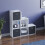 Vida Designs (White, Black) Durham 6 Cube Staircase Shelf 3 Basket Drawers 6
