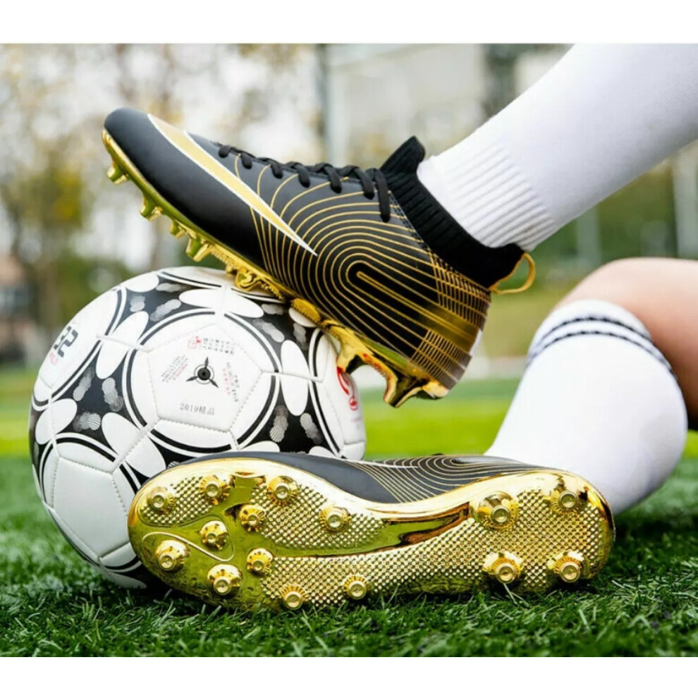 Black Moulded Studs UK1 EUR34 22 cm Mens Junior Boys Football Boots AG TF Soccer Training Shoes Sneaker Size UK1 9.5 on OnBuy