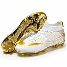 (White (Moulded Studs?, UK3= EUR36?23cm?) Mens Junior Boys Football Boots AG/TF Soccer Training Shoes Sneaker Size UK1-9.5