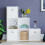 Vida Designs (White, White) Durham 6 Cube Staircase Shelf 3 Basket Drawers 6