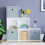Vida Designs (White, Grey) Durham 6 Cube Staircase Shelf 3 Basket Drawers 6