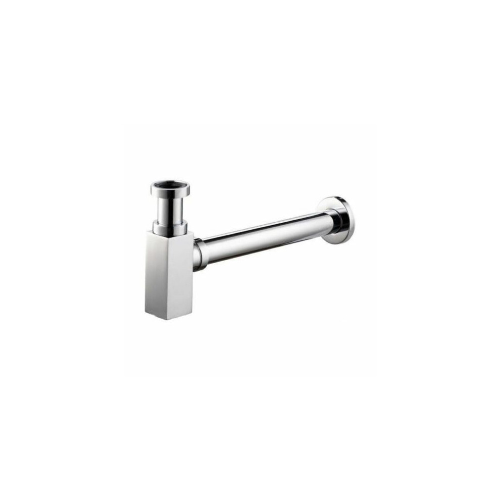 Square Bottle Trap & Outlet Pipe Chrome Bathroom Basin Sink Brass 7426764414212