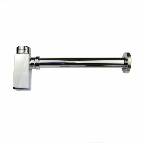 SQUARE BOTTLE TRAP & OUTLET PIPE CHROME BATHROOM BASIN SINK BRASS 1