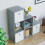 Vida Designs (Grey, White) Durham 6 Cube Staircase Shelf 3 Basket Drawers 4