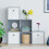 Vida Designs (Grey, White) Durham 6 Cube Staircase Shelf 3 Basket Drawers 5