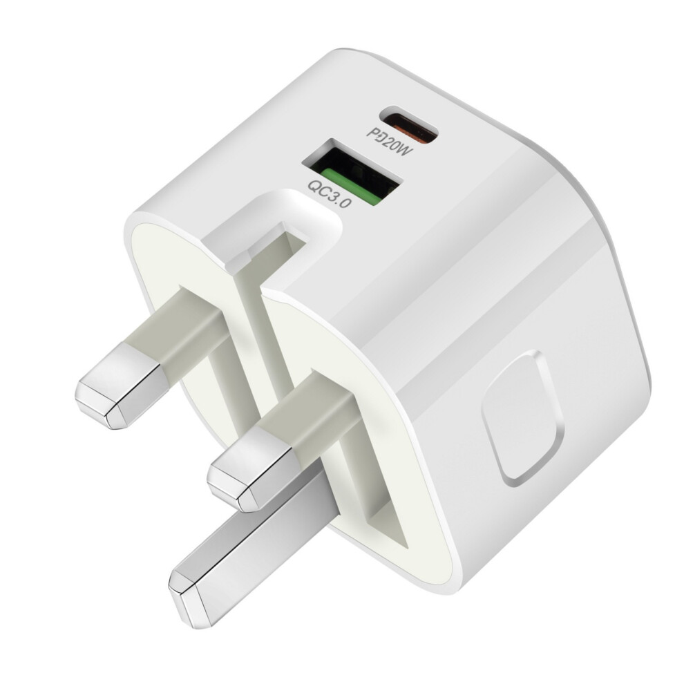 (Charger Plug) 20w Pd Charger Dual Port Folding Charging Head For Apple Mobile Plug Cable