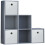 Vida Designs (Grey, White) Durham 6 Cube Staircase Shelf 3 Basket Drawers 1