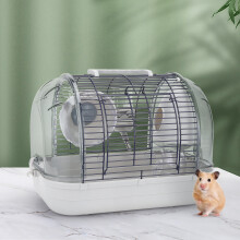 (Grey) Hamster Cage Small Pet Animal House Transport Travel Box Carrier Crate w/Kettle