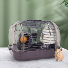 (Coffee) Hamster Cage Small Pet Animal House Transport Travel Box Carrier Crate w/Kettle