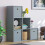 Vida Designs (Grey, Grey) Durham 6 Cube Staircase Shelf 3 Basket Drawers 4