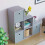 Vida Designs (Grey, Grey) Durham 6 Cube Staircase Shelf 3 Basket Drawers 5