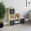 Vida Designs (Oak, Black) Durham 6 Cube Staircase Shelf 3 Basket Drawers 5