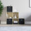 Vida Designs (Oak, Black) Durham 6 Cube Staircase Shelf 3 Basket Drawers 6
