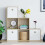Vida Designs (Oak, White) Durham 6 Cube Staircase Shelf 3 Basket Drawers 4