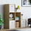 Vida Designs (Oak, White) Durham 6 Cube Staircase Shelf 3 Basket Drawers 5