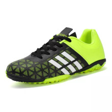 (Green B, UK4/EUR36) Kids men's football boots long spikes short spikes shoes non-slip breathable