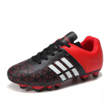 (Red A, UK6/EUR39) Kids men's football boots long spikes short spikes shoes non-slip breathable