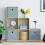 Vida Designs (Oak, Grey) Durham 6 Cube Staircase Shelf 3 Basket Drawers 7