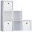 Vida Designs (White, White) Durham 6 Cube Staircase Shelf 3 Basket Drawers 1