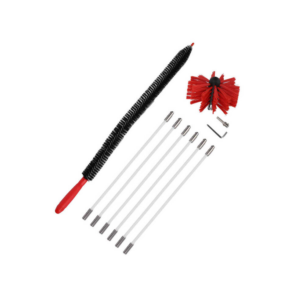 Chimney Brush Press Type Durable Nylon Soft Durable  Small Size Inner Wall Cleaning Brush Range Hood Cleaning Tool