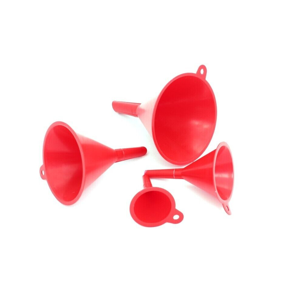 Set 4 Plastic Funnels Intended For Fuel Diesel Petrol Water 5056517984345