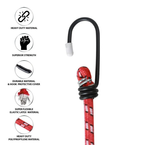 18 Pc Set Bungee Cords Srong Strap with Hooks 1