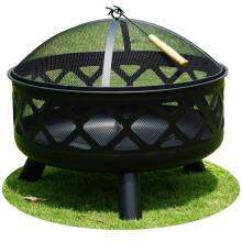 Large Round Fire Pit Bowl 24 inch Garden Camping Heater Burner