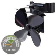 Valiant Magnetic Flue Pipe Stove Fan and Thermometer