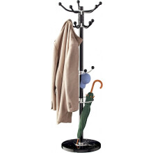 (Black) Coat Stand with Marble Base Jacket Holder Rack