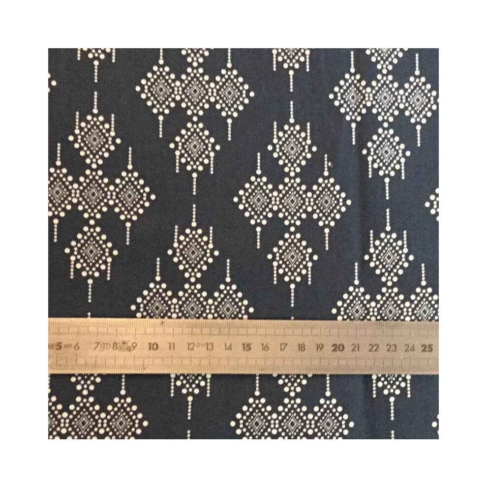 (Navy, 1/2 Meter) Gutermann Fabric "Marrakech" 100% Cotton