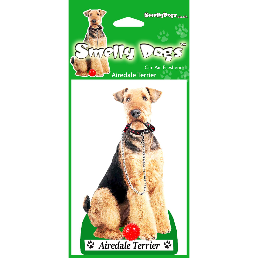 Airedale Terrier Dog Gift - 1 pcs Smelly Dogs Car Air Freshener. Each freshener individually packaged