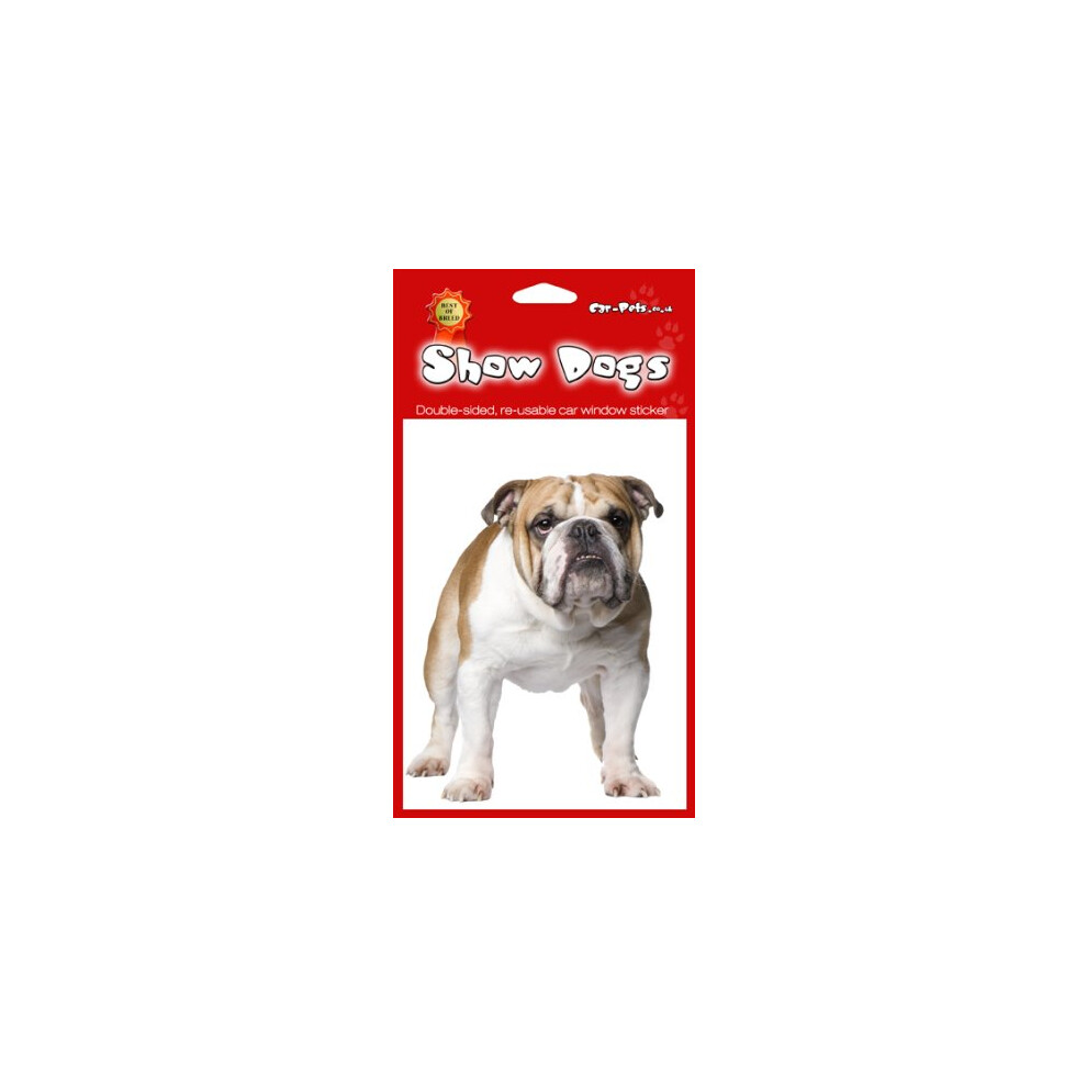 British Bulldog (Standing) Dog Gift - 2 x Double Sided Window/Fridge Sticker