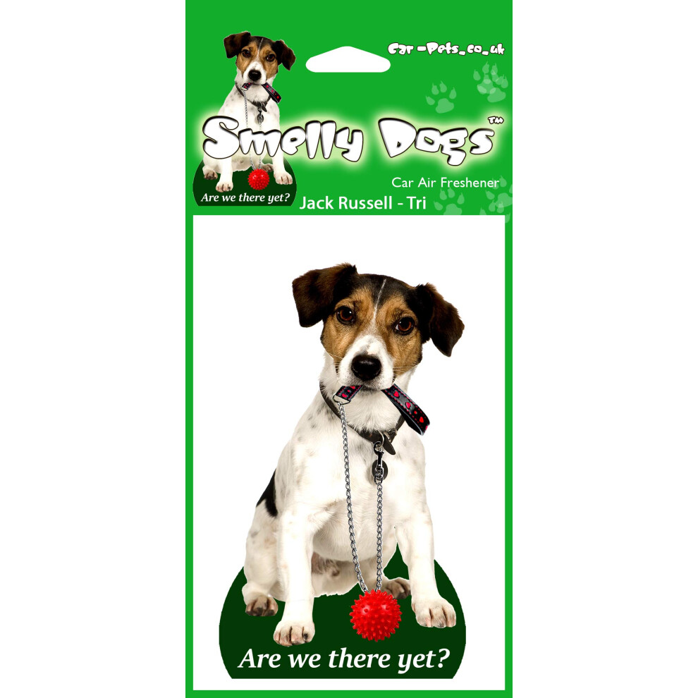 Jack Russell Terrier Tri Dog Gift - 1 pcs Smelly Dogs Car Air Freshener. Each freshener individually packaged