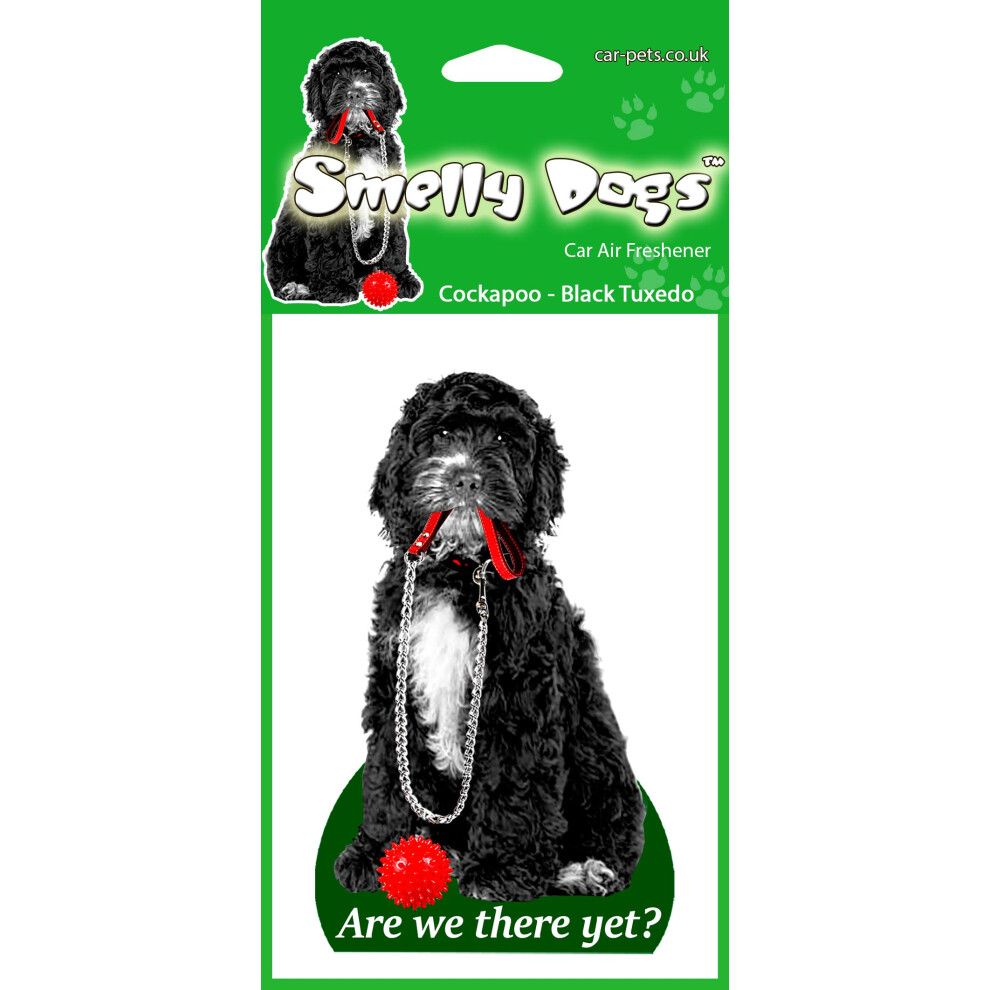 Cockapoo Black/white Dog Gift - 1 pcs of Smelly Dogs Car Air Fresheners.