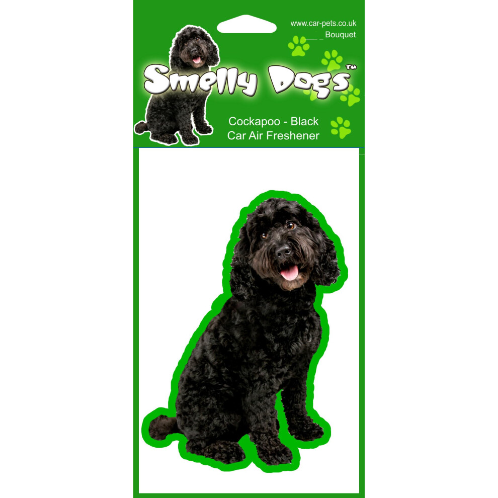 Cockapoo Black Dog Gift - 1 pcs Smelly Dogs Car Air Freshener. Each freshener individually packaged