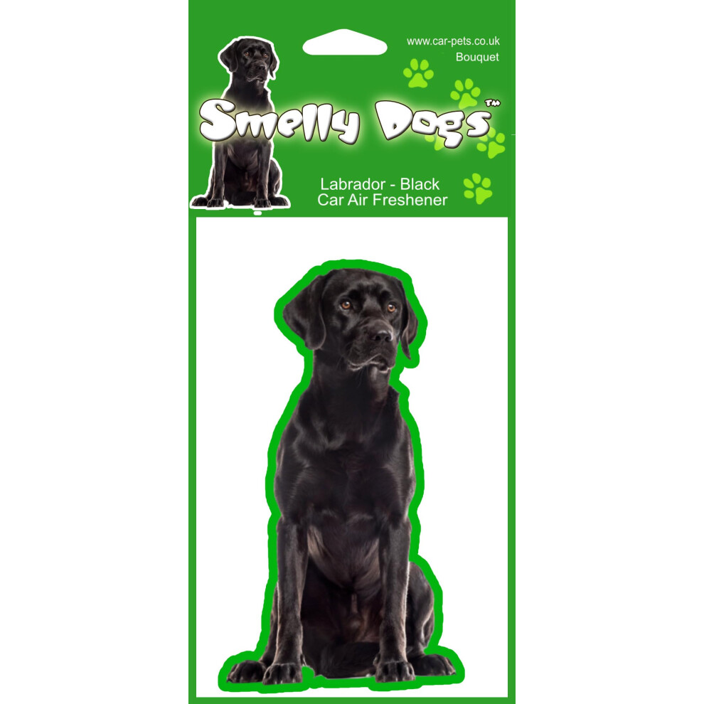 Labrador Black Lab Dog Gift - 4 pcs of Smelly Dogs Car Air Fresheners. Each freshener individually packaged