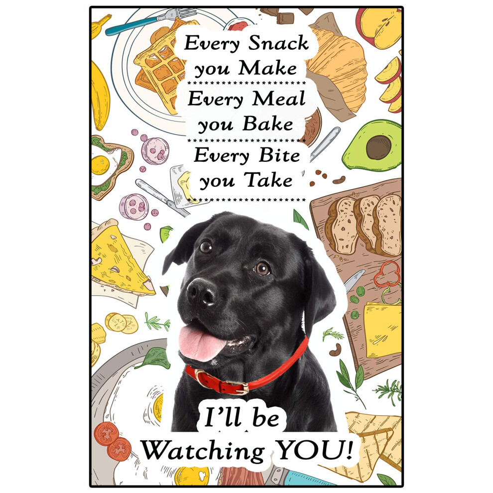 Labrador Black Lab Dog Gift - I'll be Watching You - Large Fun flexible Fridge Magnet- size 16cms x 10 cms (approx. 6" x4")