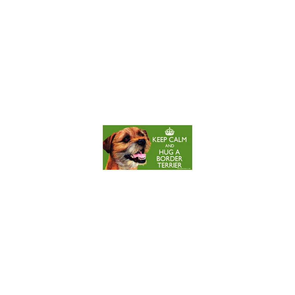 Border Terrier Dog Gift - 'KEEP CALM' Large colourful 4" x 8" Magnet