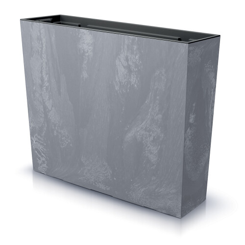 (Grey) Tall Concrete Rectangle Planter Indoor & Outdoor Floor Standing Plant Pot