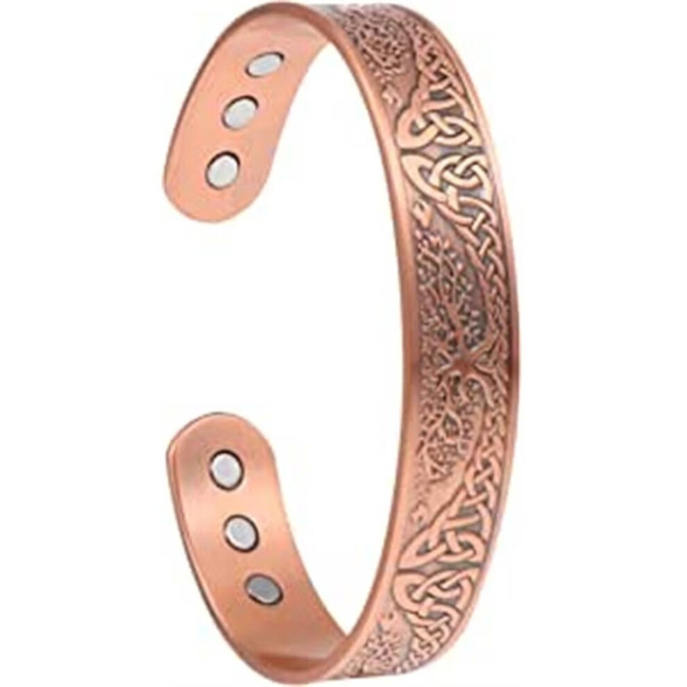 Pure Copper Magnetic Therapy Bracelet Magnetic Healing Bracelet Cuff Bracelet Energy Healing Bracelet for Women Men Joint Pain Arthritis Relief