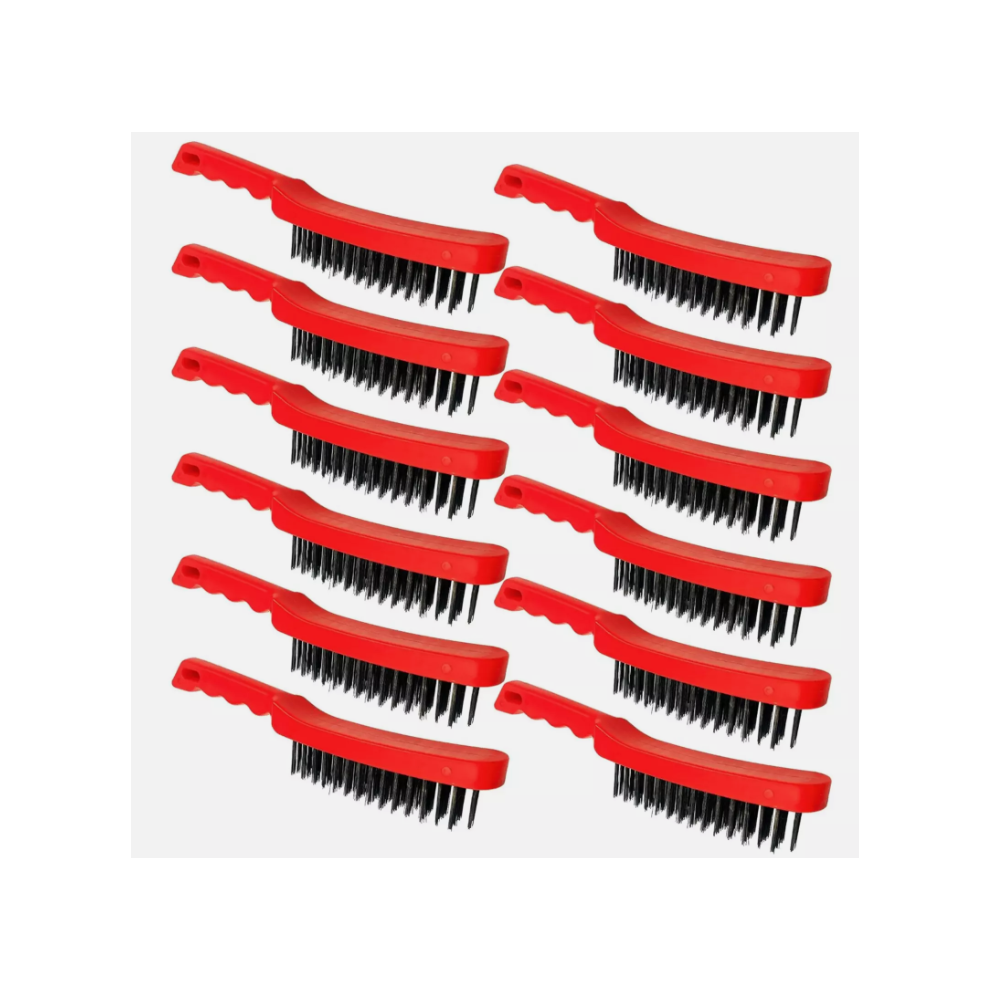 The Dustpan & Brush Store Wire Brush Set 12X Heavy Duty Cleaner Rust Remover Metal Cleaning