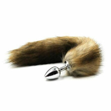 (Brown-Fox tail) Fluffy Bunny Fox Tail Anal Plug Pet Play Bondage Kink Bdsm Fetish Restraints