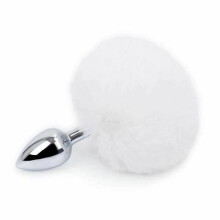 (White-Bunny tail) Fluffy Bunny Fox Tail Anal Plug Pet Play Bondage Kink Bdsm Fetish Restraints