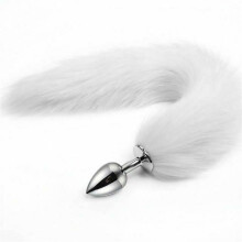 (White-Fox tail) Fluffy Bunny Fox Tail Anal Plug Pet Play Bondage Kink Bdsm Fetish Restraints