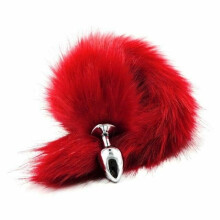 (Red-Fox tail) Fluffy Bunny Fox Tail Anal Plug Pet Play Bondage Kink Bdsm Fetish Restraints